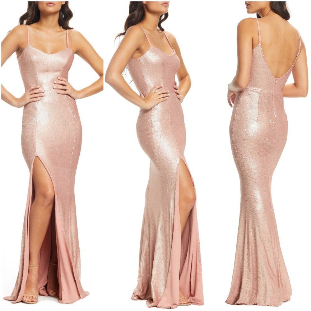 DRESS THE POPULATION Ingrid Sequin Evening Dress